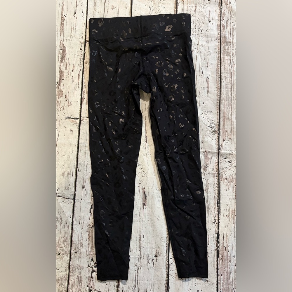 Terez NWT Midnight Black Animal Patterned Leggings